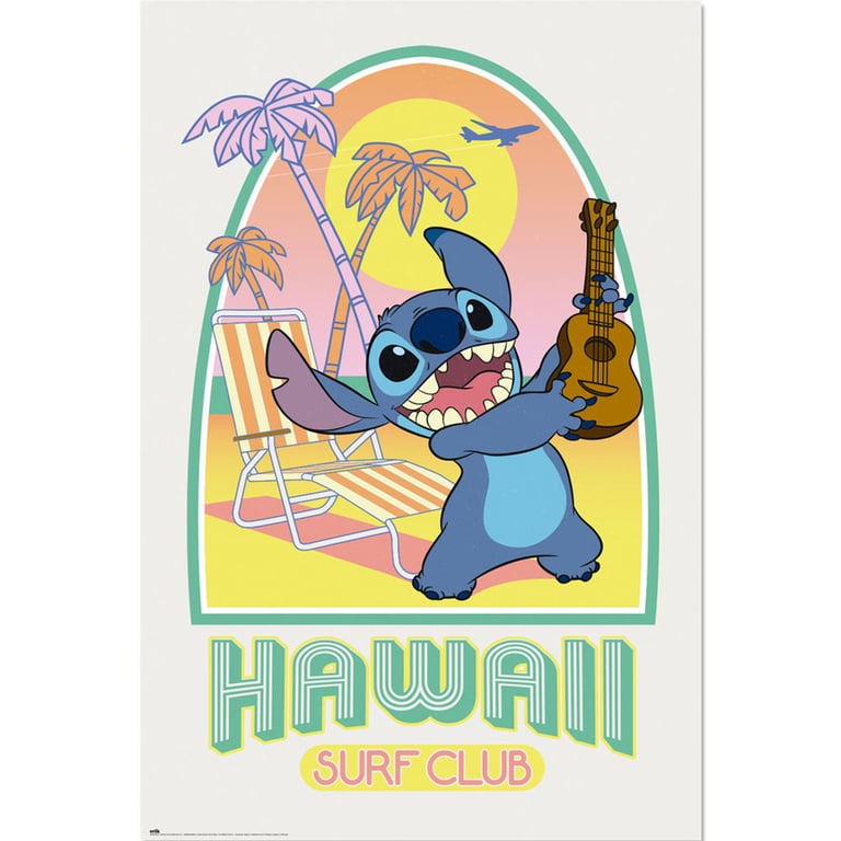Lilo & Stitch Beach Sunset Poster - High Resolution Artwork on Gloss Paper