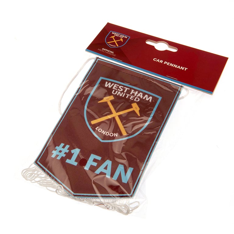 West Ham United FC Official Claret Pennant with Irons Logo and White Tassels
