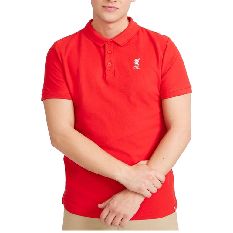 Liverpool FC Conninsby Polo - Embroidered Liverbird Crest, 100 Cotton Mens Red Polo Shirt