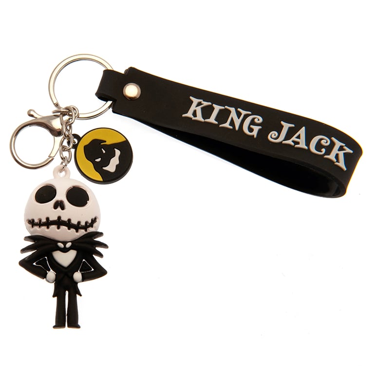 The Nightmare Before Christmas 3D Vinyl Keyring - King Jack Character Keychain with Lobster Claw Clasp