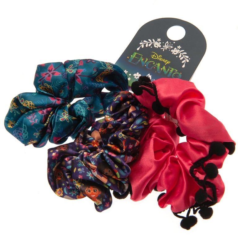 Encanto 3pk Colorful Hair Scrunchie Set - Disney Inspired Accessories