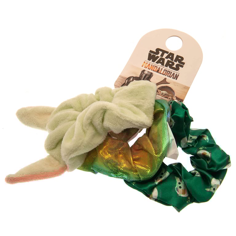 Star Wars Mandalorian 3pk Colourful Grogu Themed Scrunchie Set