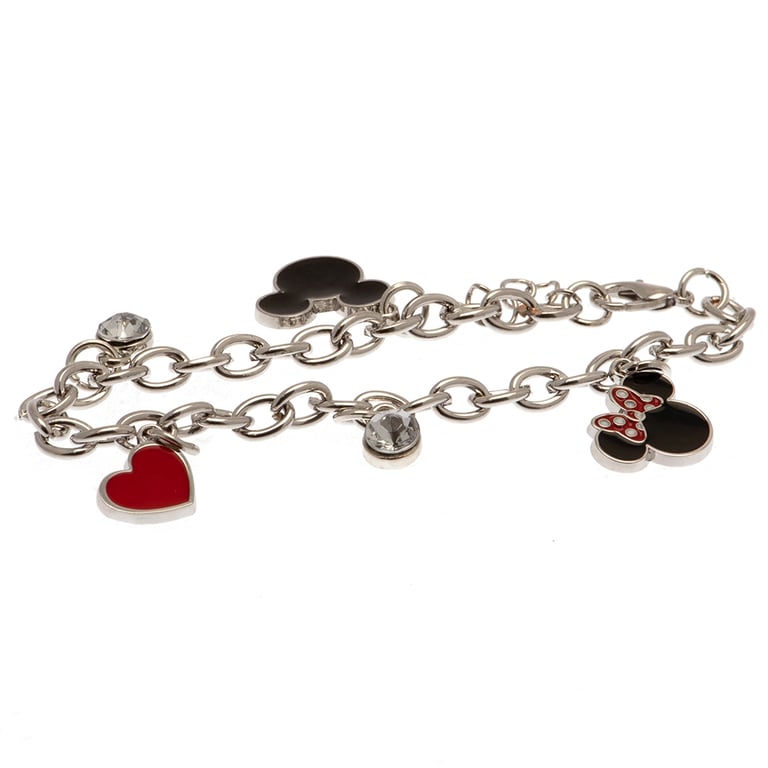 Minnie Mouse Silver Charm Fashion Bracelet - Extender Link Design