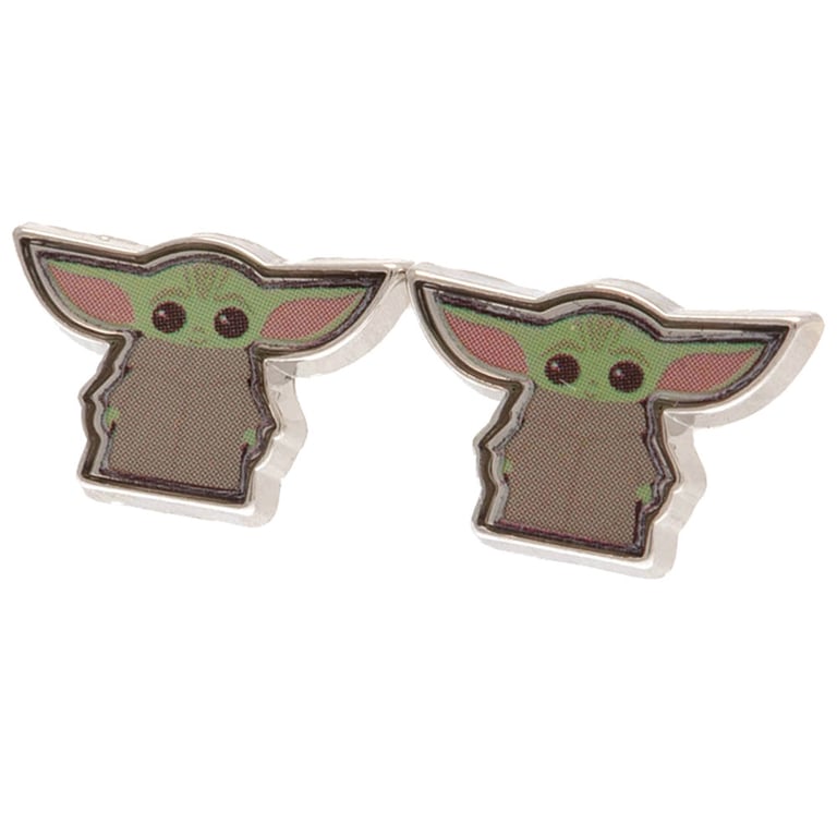 Star Wars The Mandalorian Grogu Themed Earring Gift Set - 3 Pairs of Colourful Studs