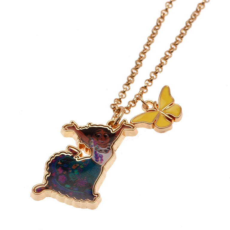 Encanto Fashion Jewellery Mirabel Charm Gold Coloured Necklace with Butterfly Accent