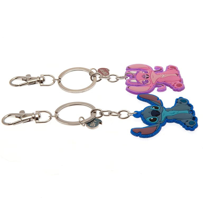 Lilo & Stitch BFF Keyring Set - Split Ring & Mini Lobster Claw Clasp Keychains for Best Friends