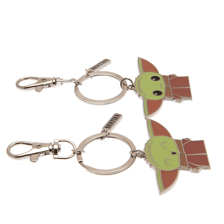 Star Wars Mandalorian BFF Keyring Set - Grogu Character Keychain Gift for Couples