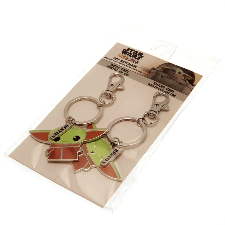 Star Wars Mandalorian BFF Keyring Set - Grogu Character Keychain Gift for Couples