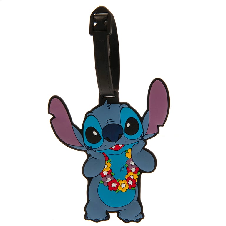 Vibrant Lilo & Stitch Hawaiian Luggage Tags with Durable PVC Design and Wipe Clean Name Tag