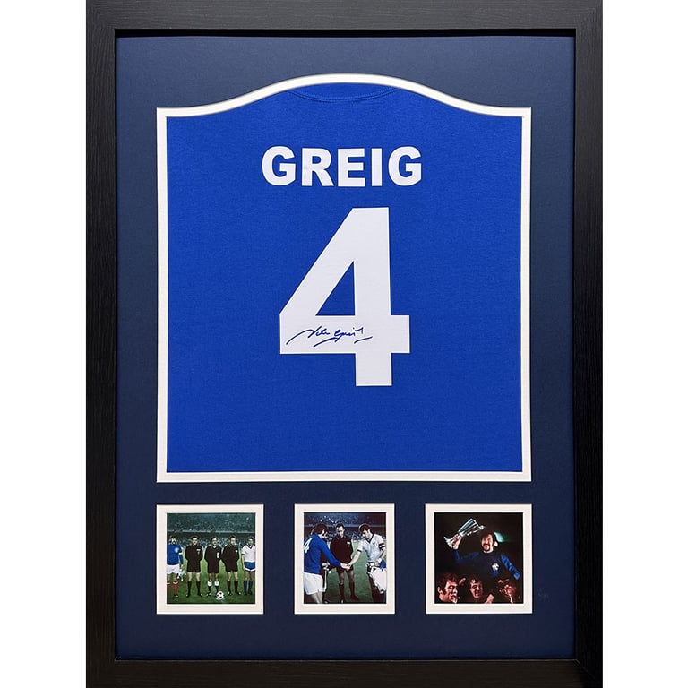 Rangers FC 1972 Greig Signed Shirt (Framed) - Hand Signed Replica in Authentic Black Frame