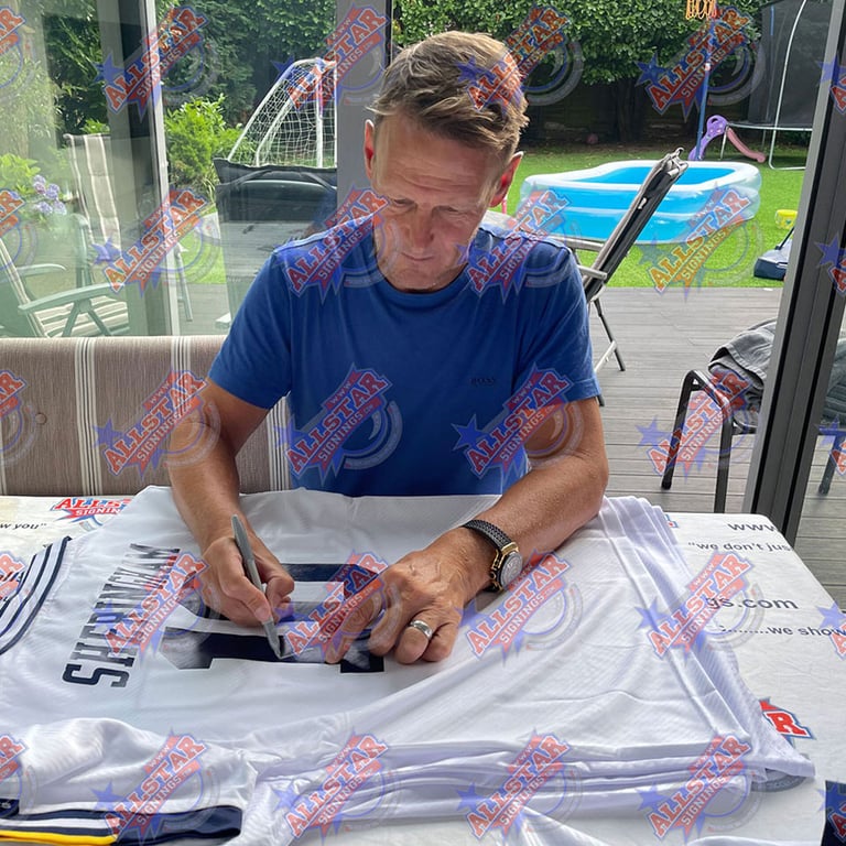 Tottenham Hotspur FC 1994 Klinsmann & Sheringham Signed Replica Shirts (Dual Framed)