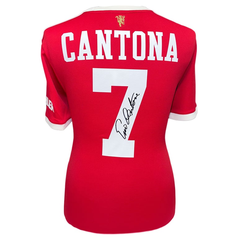 Eric Cantona Signed Manchester United FC 2021-2022 Season Replica Shirt