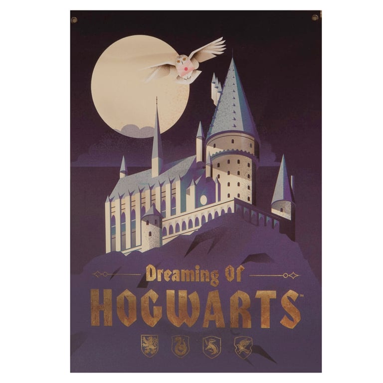 Harry Potter XL Fabric Wall Banner - Nighttime Hogwarts Castle Art Decoration