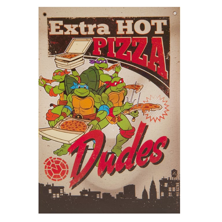 Teenage Mutant Ninja Turtles XL Fabric Wall Banner - Extra Large Hangable Pizza Design Decoration