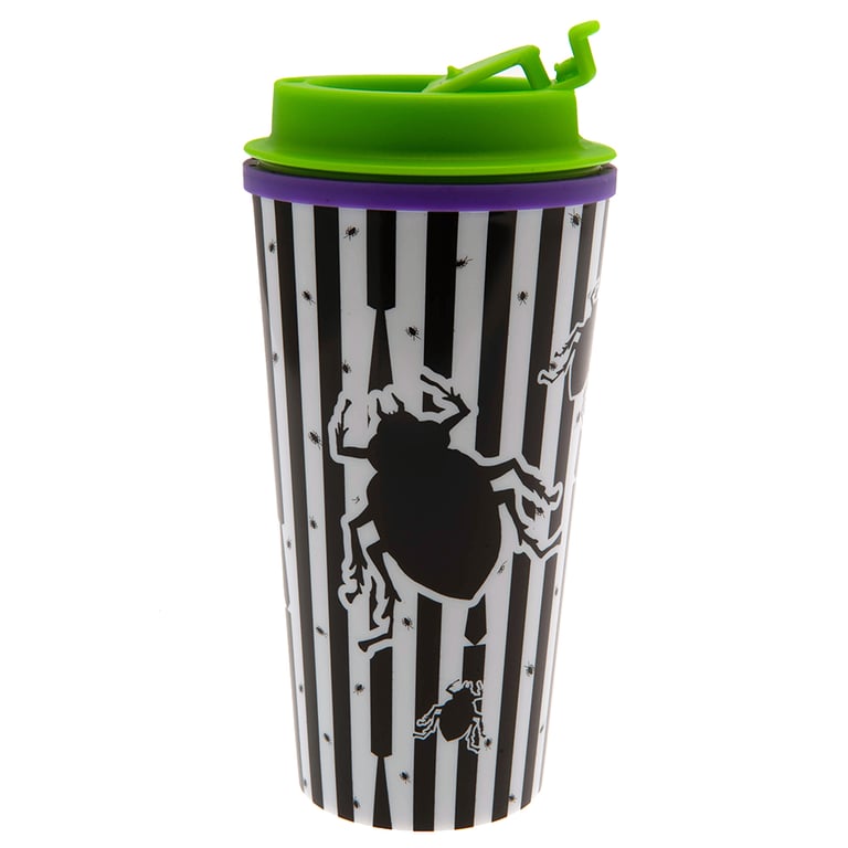 Beetlejuice Thermal Travel Mug - Double Walled Insulated Flask with Screw-Top Lid and Anti-Spill Design