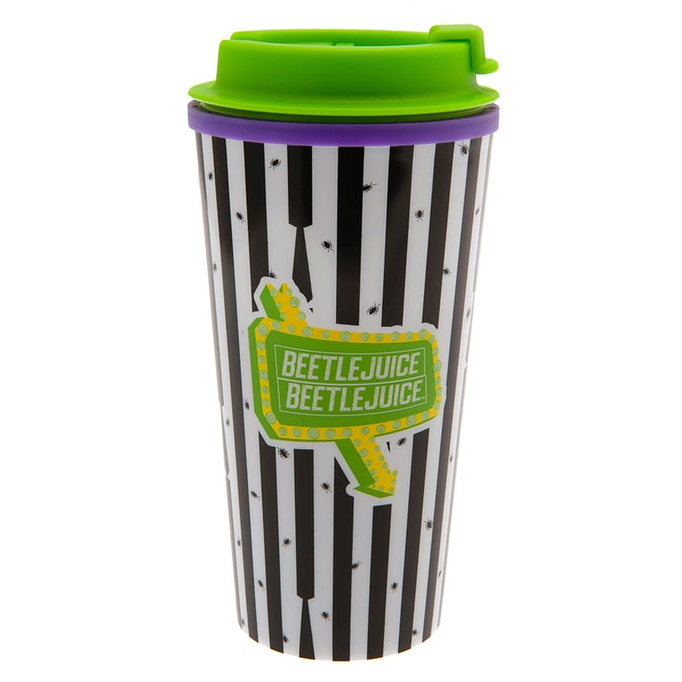 Beetlejuice Thermal Travel Mug - Double Walled Insulated Flask with Screw-Top Lid and Anti-Spill Design