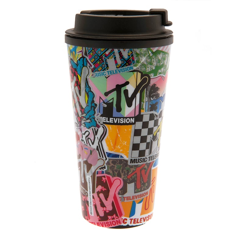 MTV Thermal Travel Mug - Double Walled, Anti-Spill, Screw-Top Lid Flask