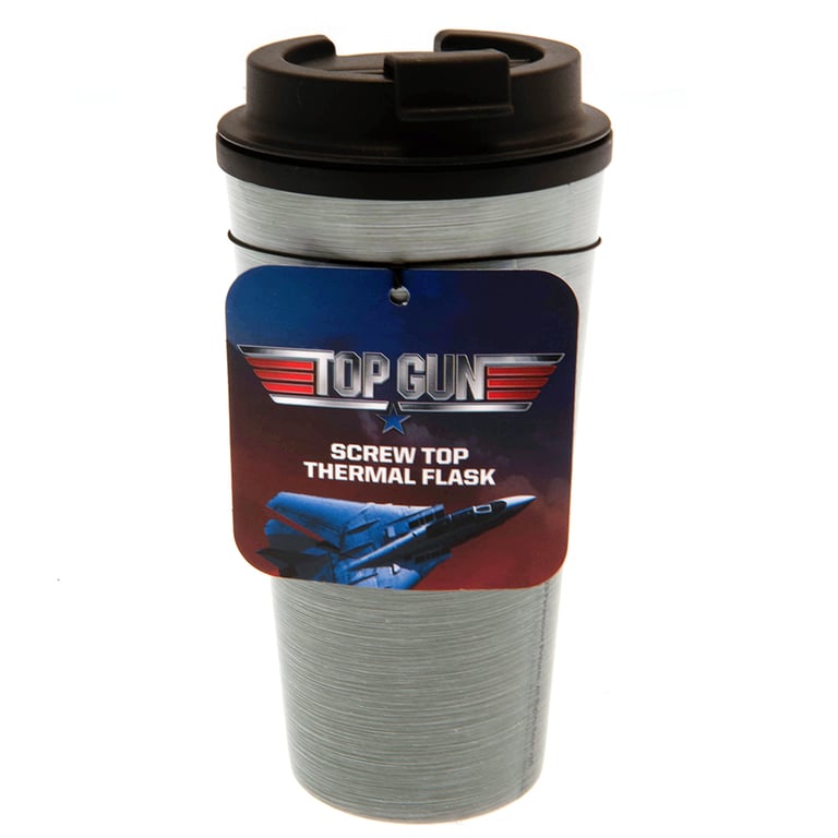 Top Gun Thermal Travel Mug with Double Walled Insulation and Anti-Spill Screw-Top Lid