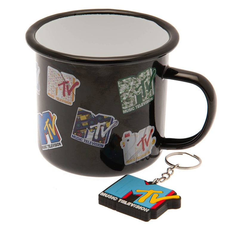 MTV Enamel Mug & Keyring Set - Funky, Durable, and Stylish Collectable Gift