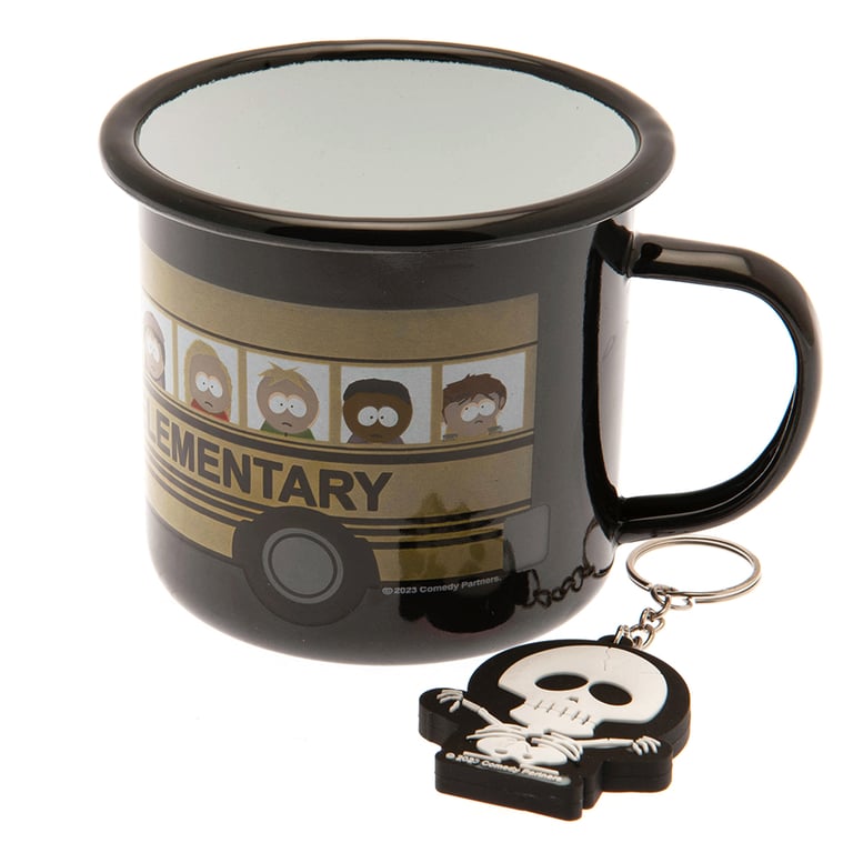 South Park Enamel Mug & Keyring Set - Collectable Character Keyring & Durable Bus Design
