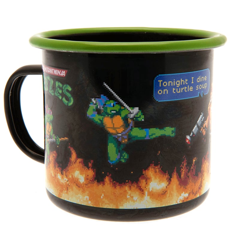 TMNT Enamel Mug & Collectible Keyring Set - Turtle Themed Accessories