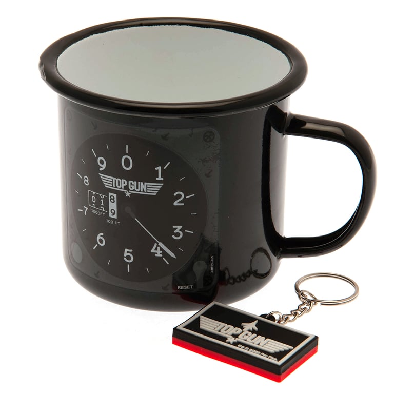 Top Gun Enamel Mug & Keyring Set - Classic Speedometer Design Collectible Gift