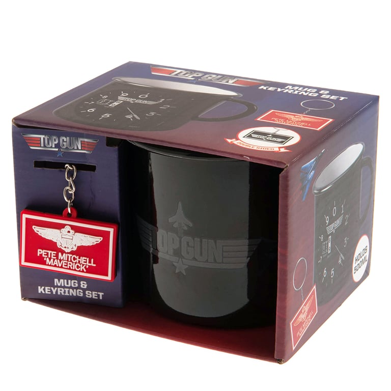 Top Gun Enamel Mug & Keyring Set - Classic Speedometer Design Collectible Gift