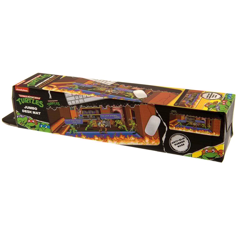 TMNT Jumbo Retro Arcade Game Neoprene Desk Mat with Anti-Slip Base