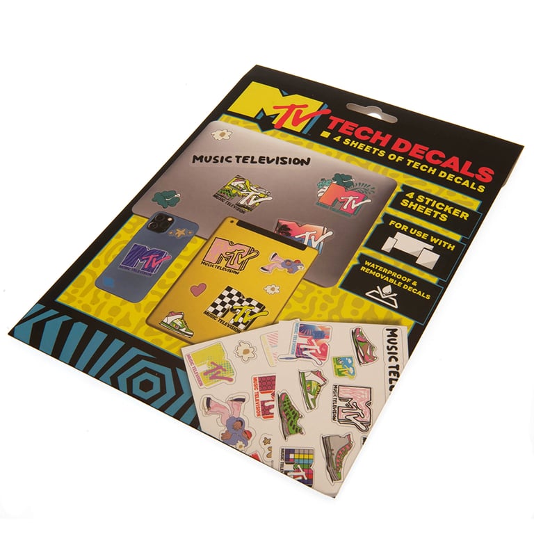 MTV Tech Stickers - Vinyl Self Adhesive Stickers for Tablets & Phones