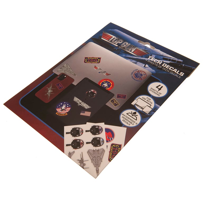 Top Gun Tech Stickers - Self Adhesive Vinyl Decals for Phones & Tablets