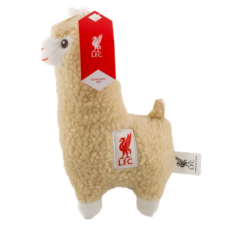 Liverpool FC Plush Llama - Soft Cream Fleece with Woven Liverbird Crest, 100 Polyester Home Decor Stuffed Animal