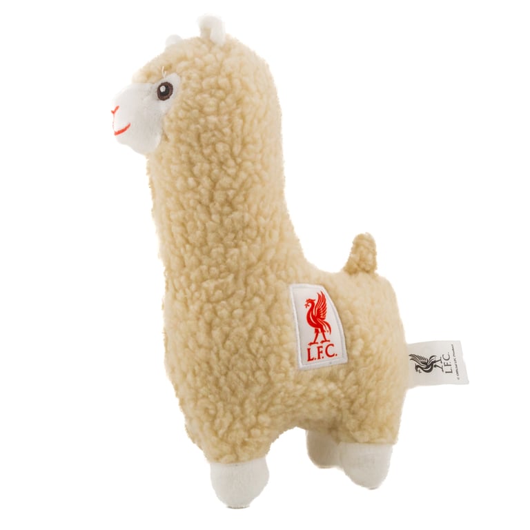 Liverpool FC Plush Llama - Soft Cream Fleece with Woven Liverbird Crest, 100 Polyester Home Decor Stuffed Animal