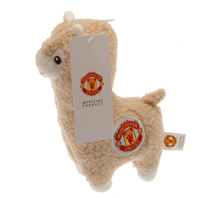 Manchester United FC Plush Llama - 100 Polyester, Soft Cream Cuddle Toy with Full Colour Crest