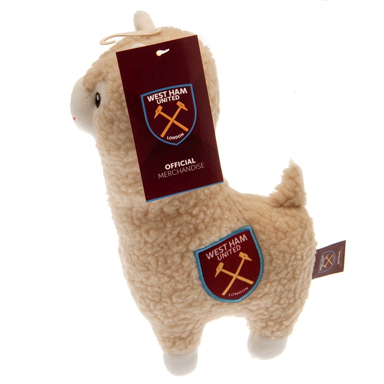 West Ham United FC 100 Polyester Plush Llama with Full Colour Crest