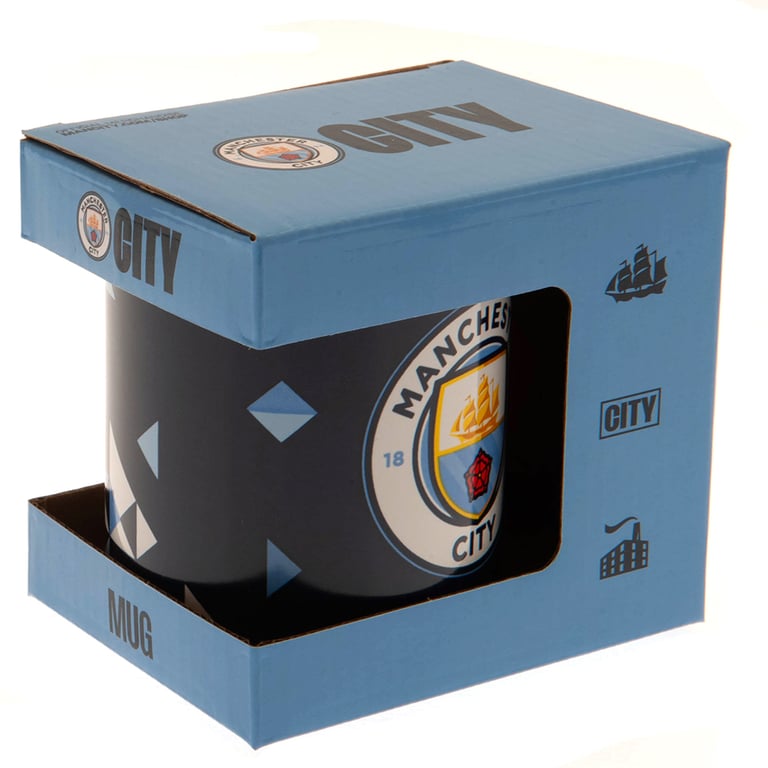 Manchester City FC Ceramic Coffee Mug - Full Colour Crest Design