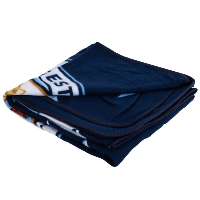 Manchester City FC Navy Blue Polyester Fleece Blanket with Full Colour Crest