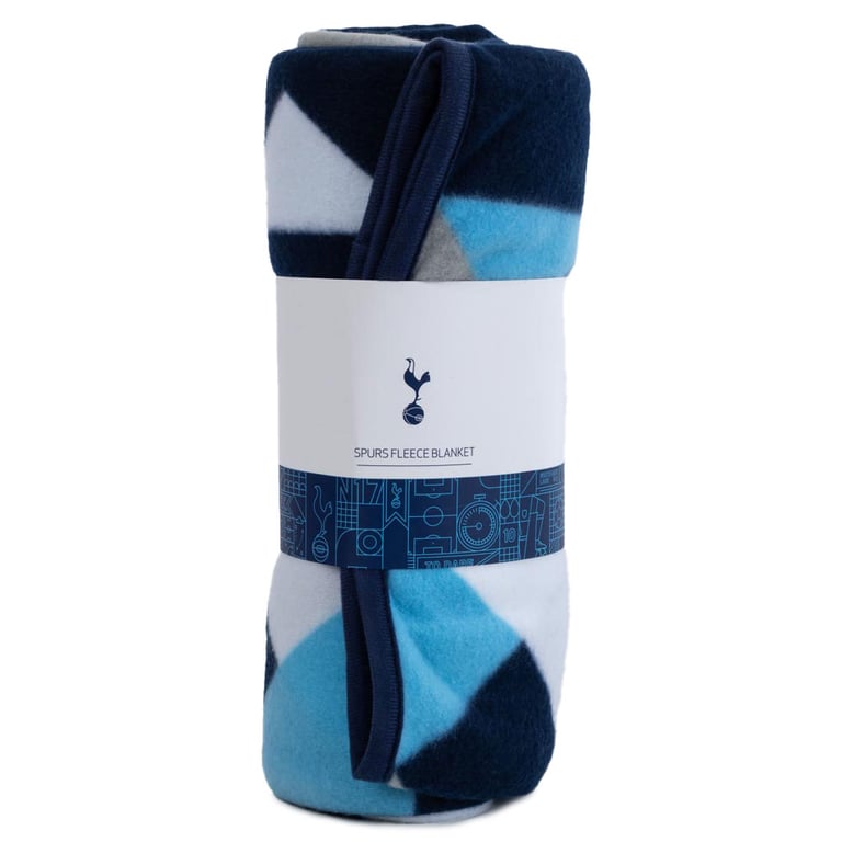 Tottenham Hotspur FC Navy Blue Particle Fleece Club Crest Blanket - Soft & Warm Home Decor