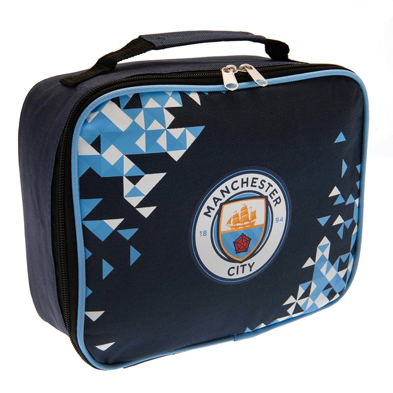 Manchester City FC Zippered Polyester Lunch Bag with Club Crest and Name Tag