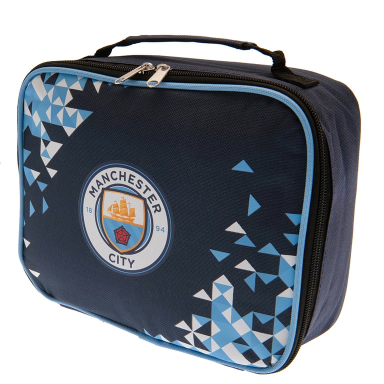 Manchester City FC Zippered Polyester Lunch Bag with Club Crest and Name Tag