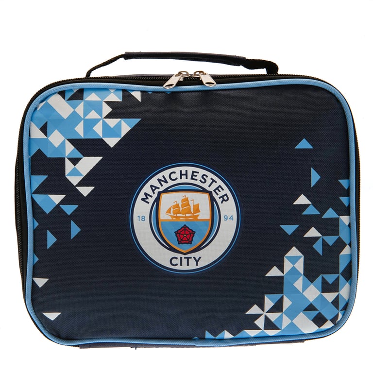 Manchester City FC Zippered Polyester Lunch Bag with Club Crest and Name Tag
