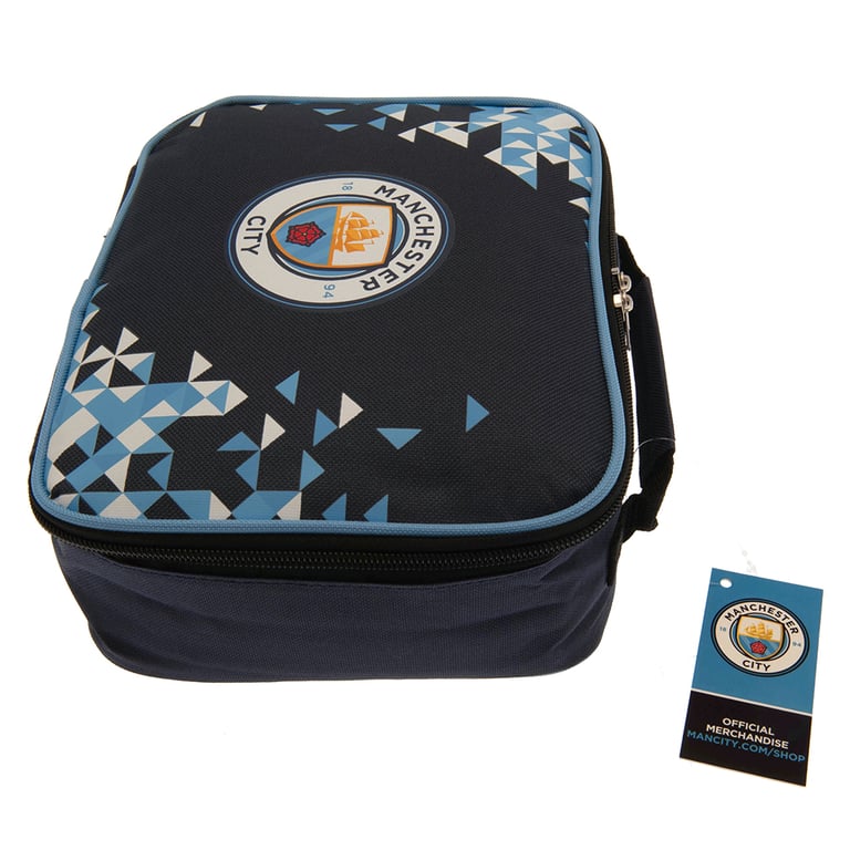 Manchester City FC Zippered Polyester Lunch Bag with Club Crest and Name Tag