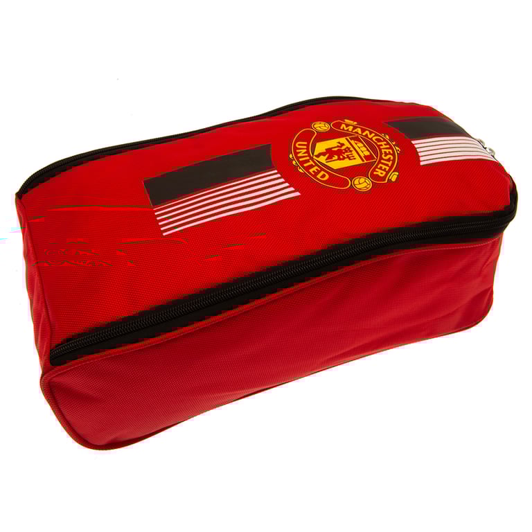Manchester United FC Ultra Boot Bag - Full Colour Crest & Double Zipped Wipe Clean Polyester Storage