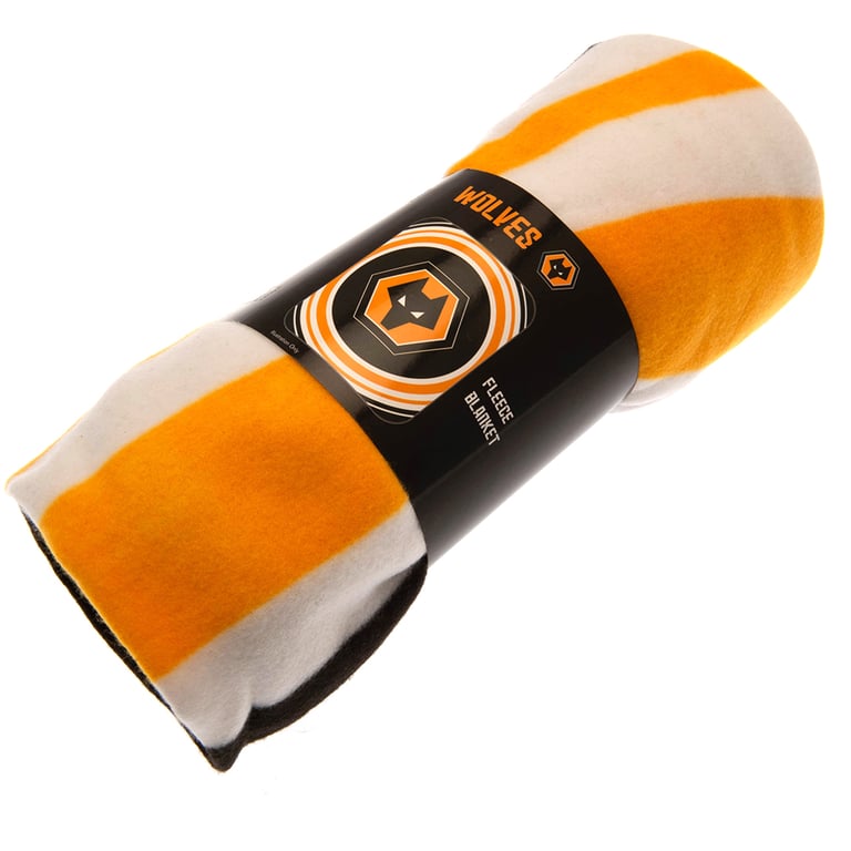 Wolverhampton Wanderers FC Pulse Fleece Blanket - Soft, Warm & Machine Washable 100 Polyester