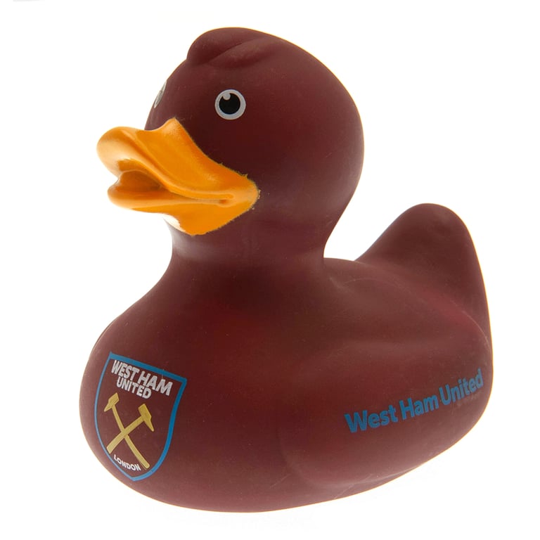 West Ham United FC Claret Bath Time Rubber Duck with Club Crest and Yellow Beak