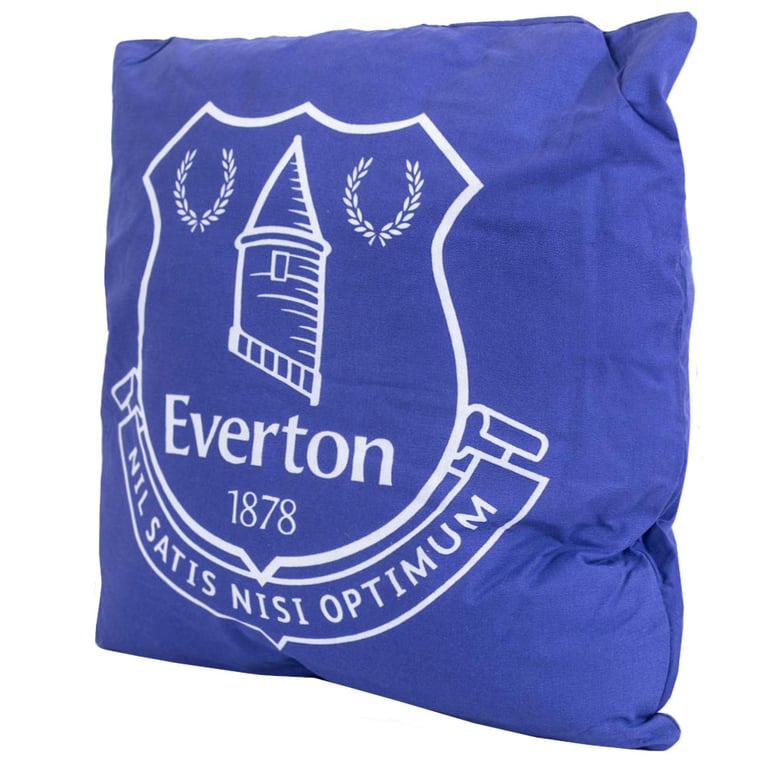 Everton FC Crest Cushion - Vibrant Blue Home Decor with Repeated Design