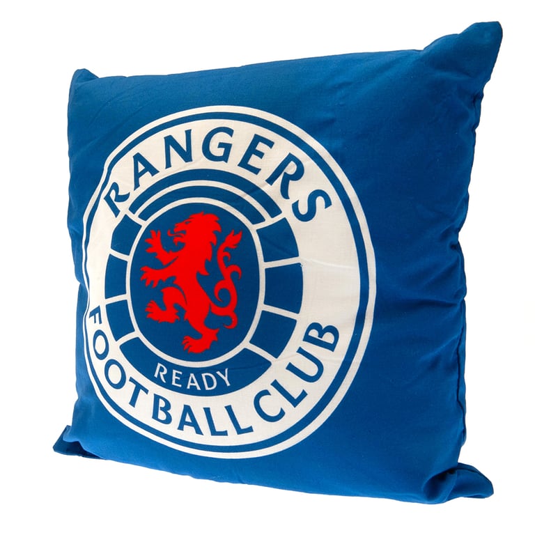 Rangers FC 100 Cotton Vibrant Blue Crest Cushion