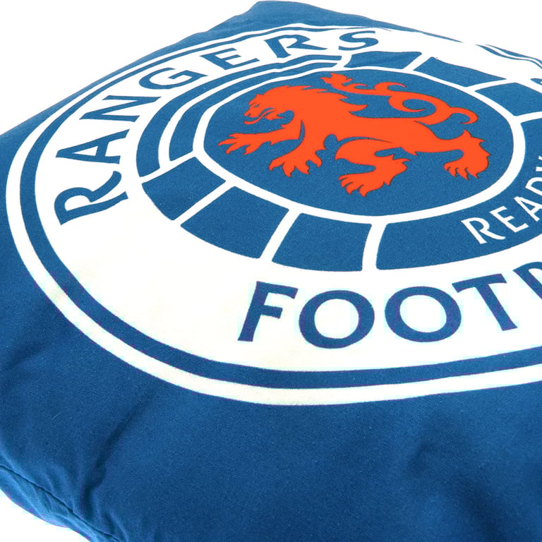Rangers FC 100 Cotton Vibrant Blue Crest Cushion