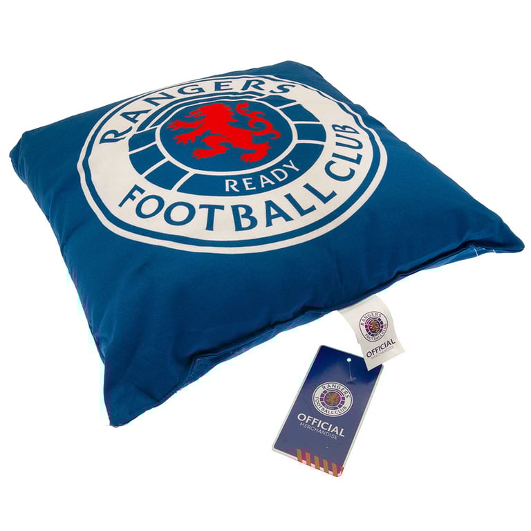 Rangers FC 100 Cotton Vibrant Blue Crest Cushion