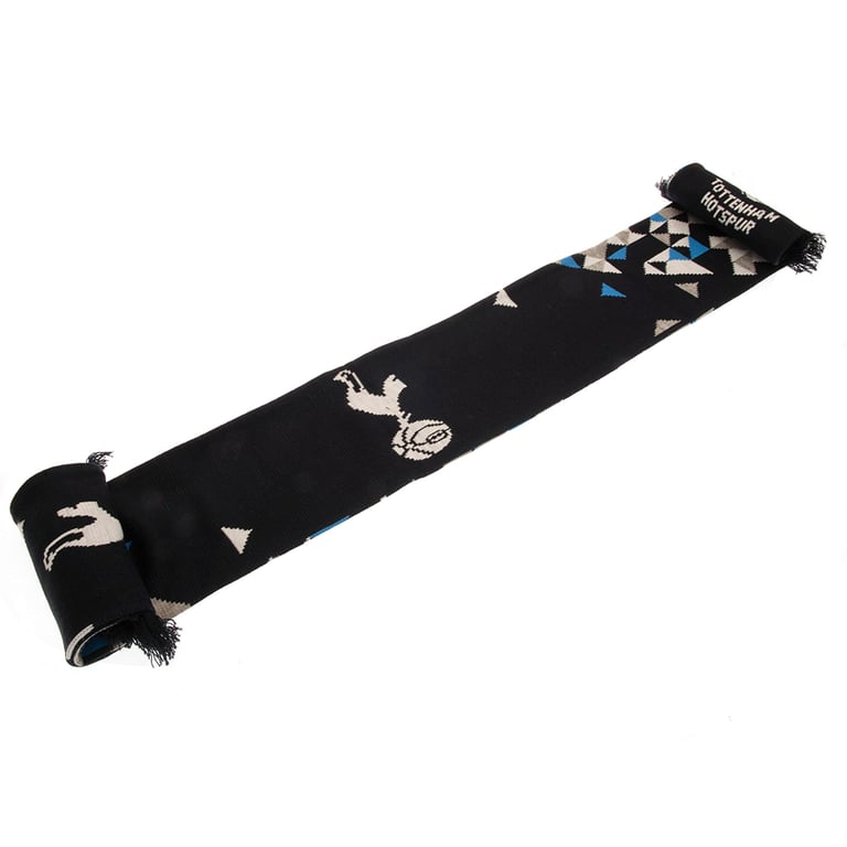 Tottenham Hotspur FC Particle Design Knit Scarf with Navy Blue Fringe