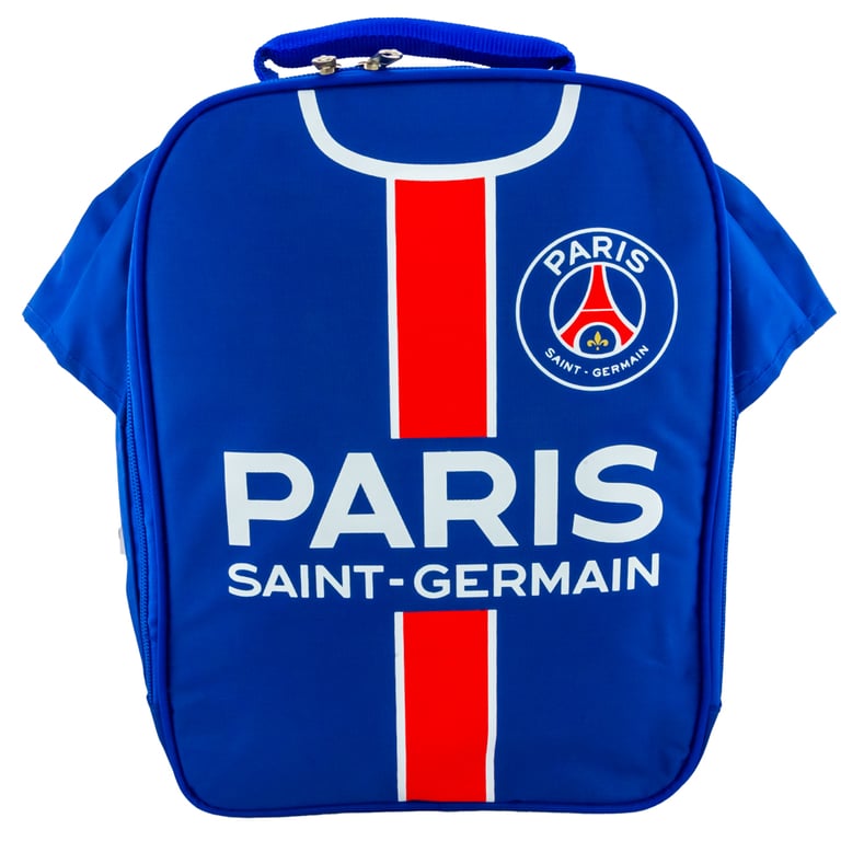 Paris Saint Germain FC Kit Lunch Bag - Double Zipped Opening with Carry Handle and Name Tag